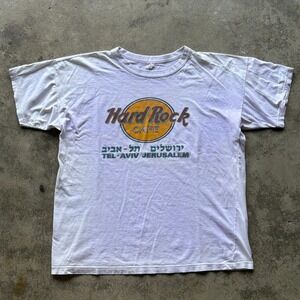 Vintage Hard Rock Cafe Tel Aviv Jerusalem White Graphic‎ T-Shirt XXL
